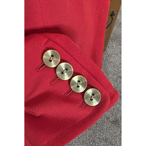 NWT Ellen Tracy Size 18 Double-Breasted Pea Coat Blazer Wool Gold Leopard - Picture 8 of 14